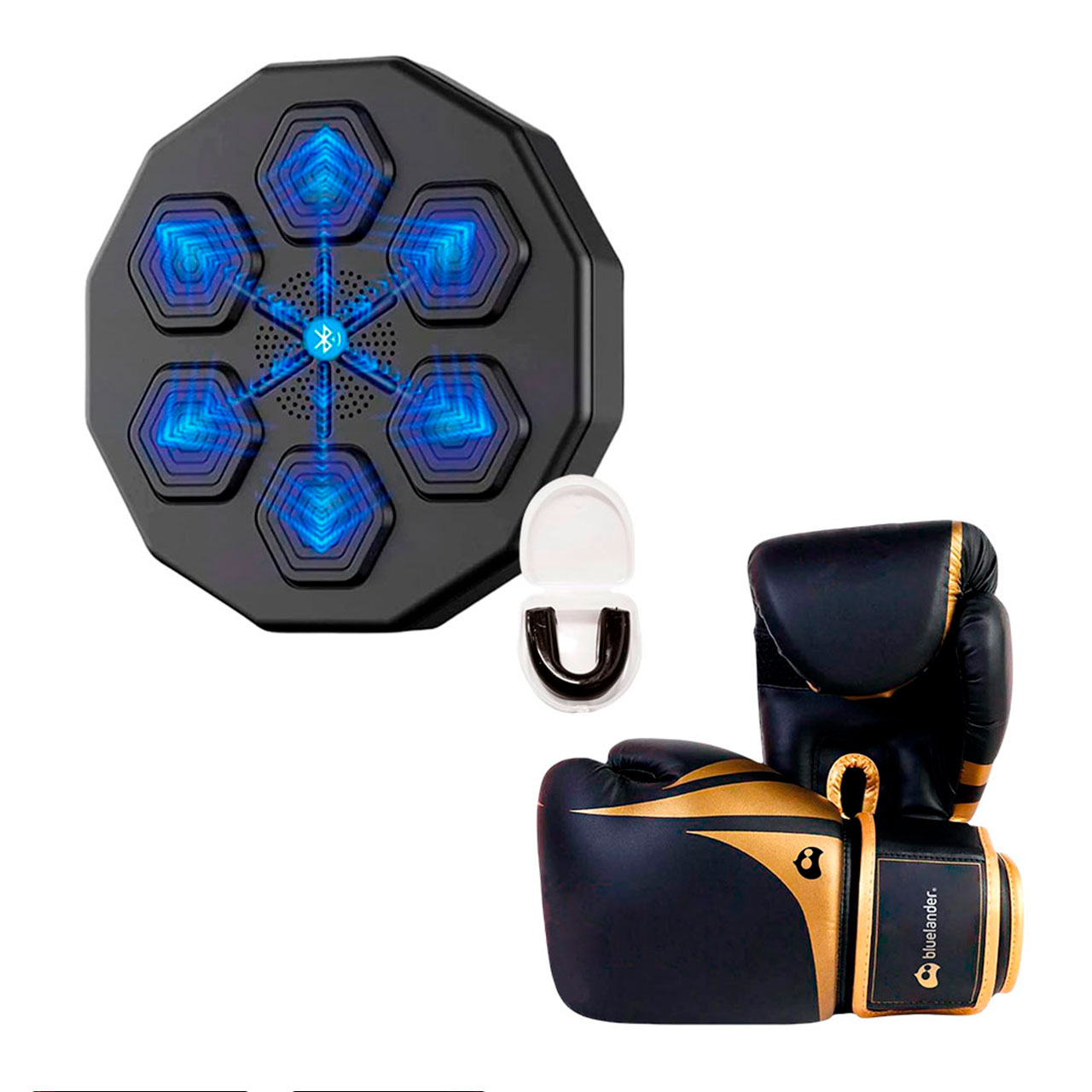 Foto 1 | Kit Maquina De Boxeo Con Guantes De 16 Oz Bluelander Negro Con Protector Bucal