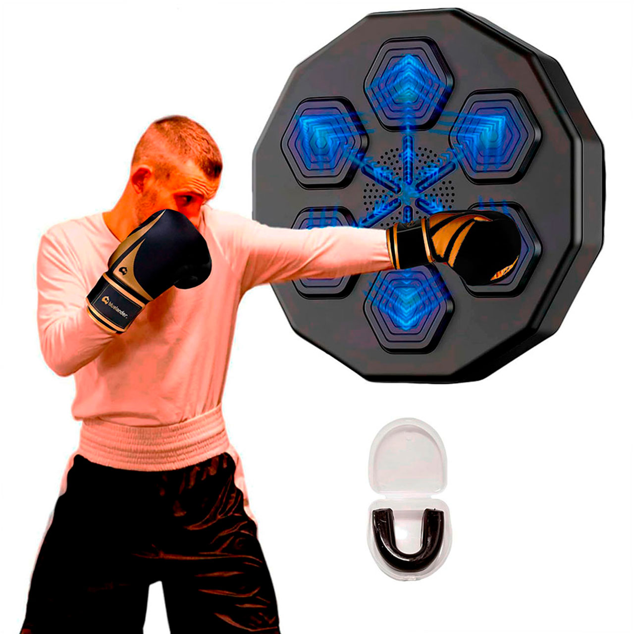 Foto 3 pulgar | Kit Maquina De Boxeo Con Guantes De 16 Oz Bluelander Negro Con Protector Bucal