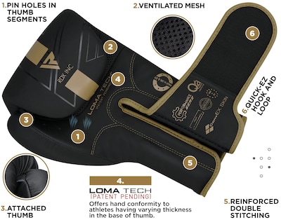 Foto 4 | Guantes de Boxeo RDX Kara Series Maya Hide para Adultos - Venta Internacional