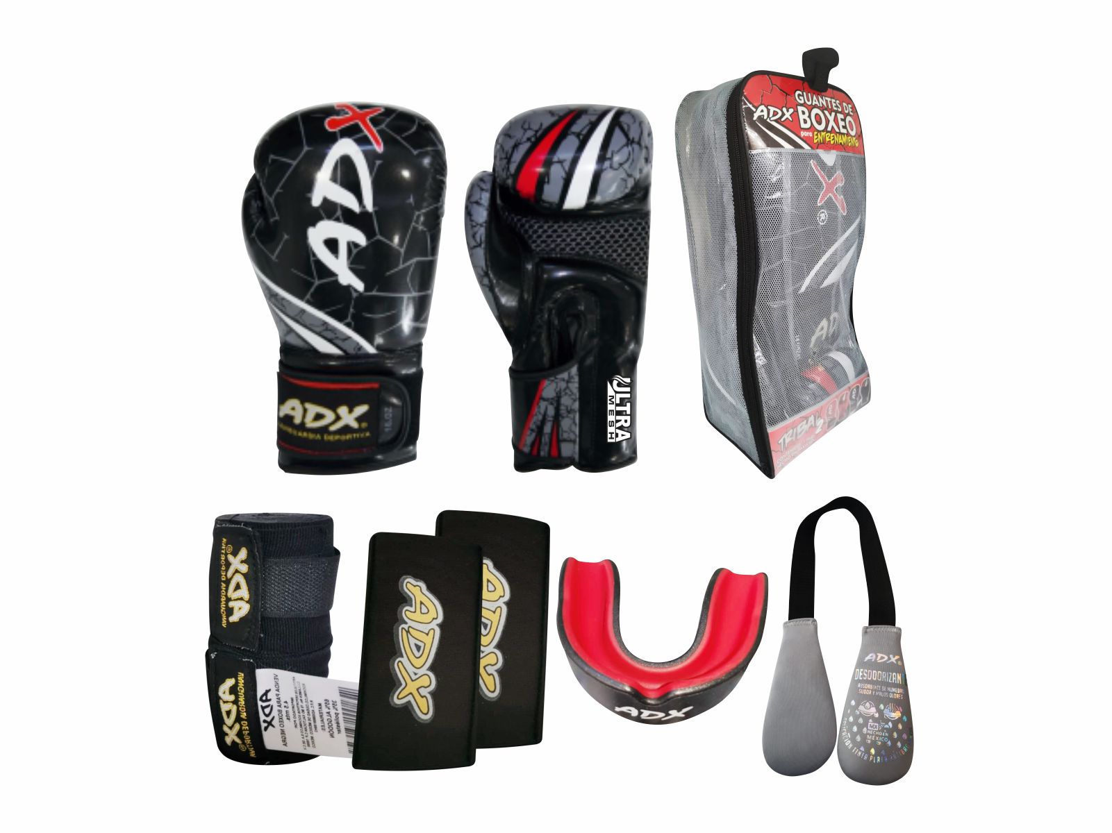 Kit de Guantes de Box Tribal2 Gris 12 Oz