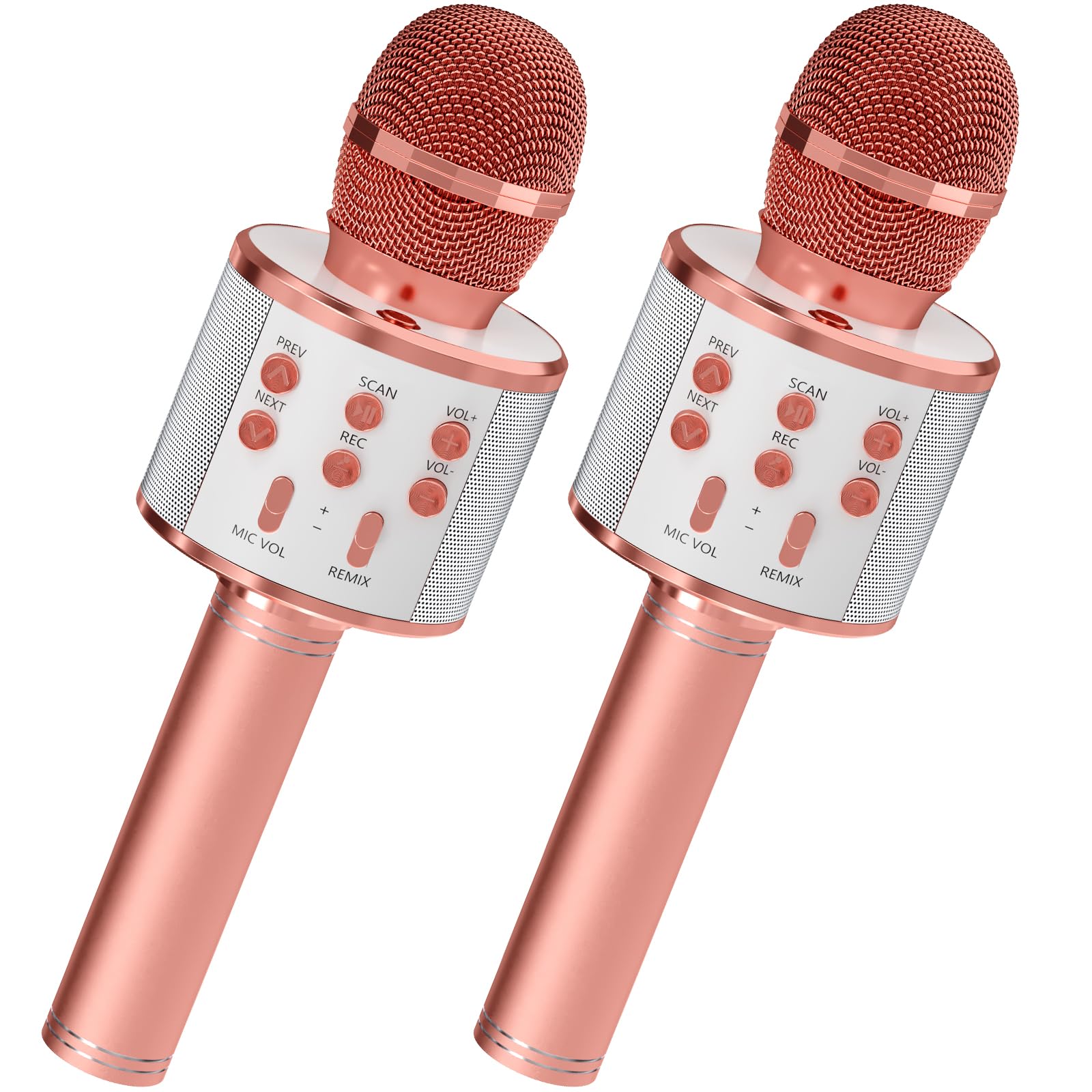 Foto 2 pulgar | Venta Internacional - Micrófono De Karaoke Giftmic Bluetooth Para Niños Rose Go, Paquete De 2