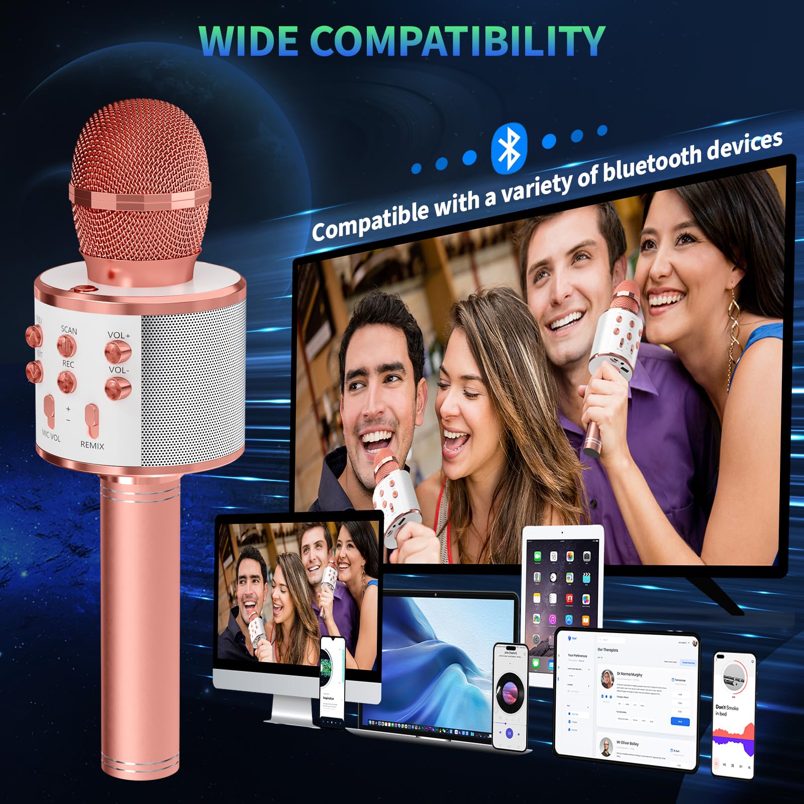 Foto 6 pulgar | Venta Internacional - Micrófono De Karaoke Giftmic Bluetooth Para Niños Rose Go, Paquete De 2