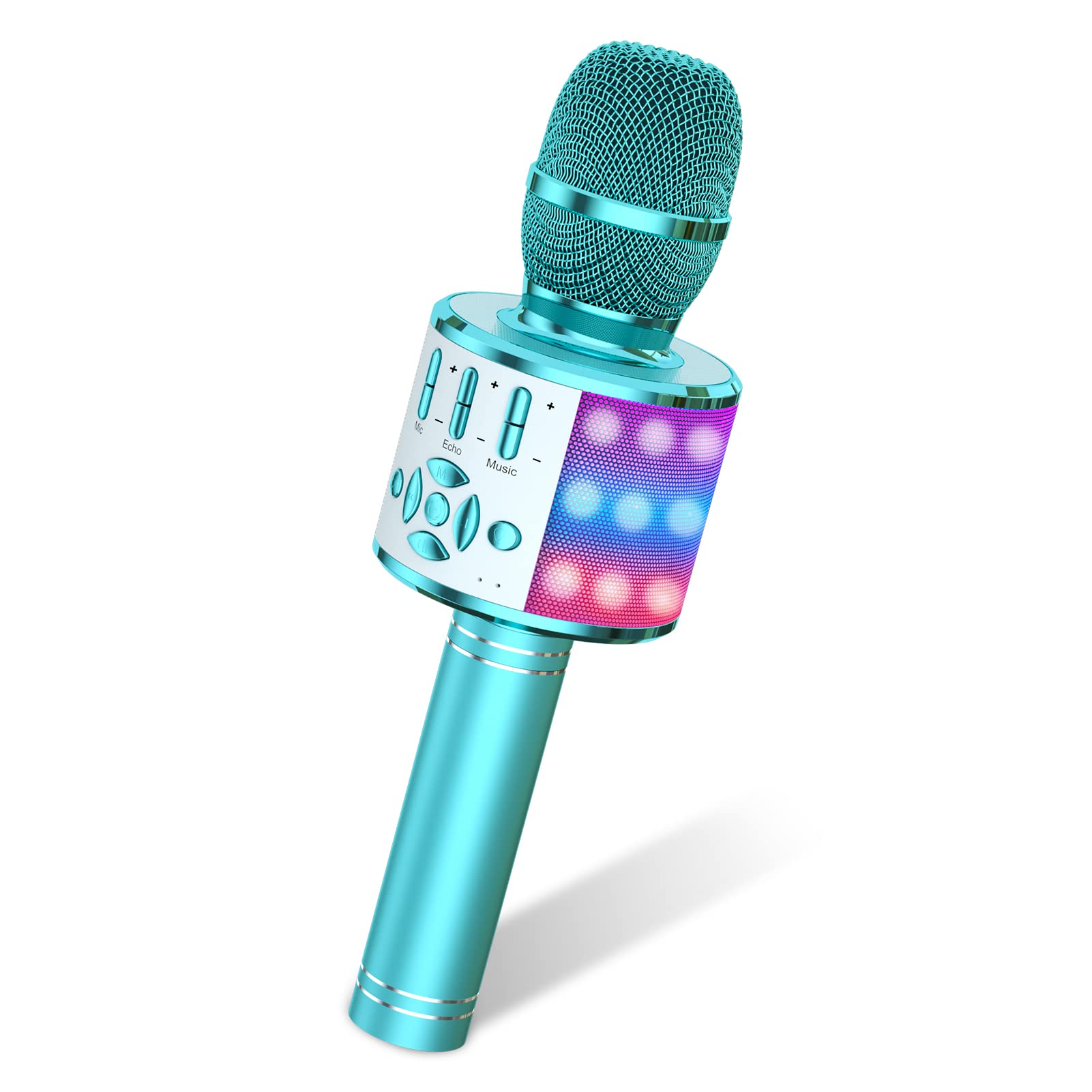 Foto 2 pulgar | Venta Internacional - Micrófono De Karaoke Amazmic Kids Bluetooth Con Led Azul Claro