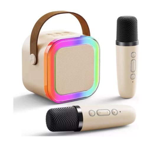 Mini  Karaoke Para Niños Con 2 Micrófono Color Blanco