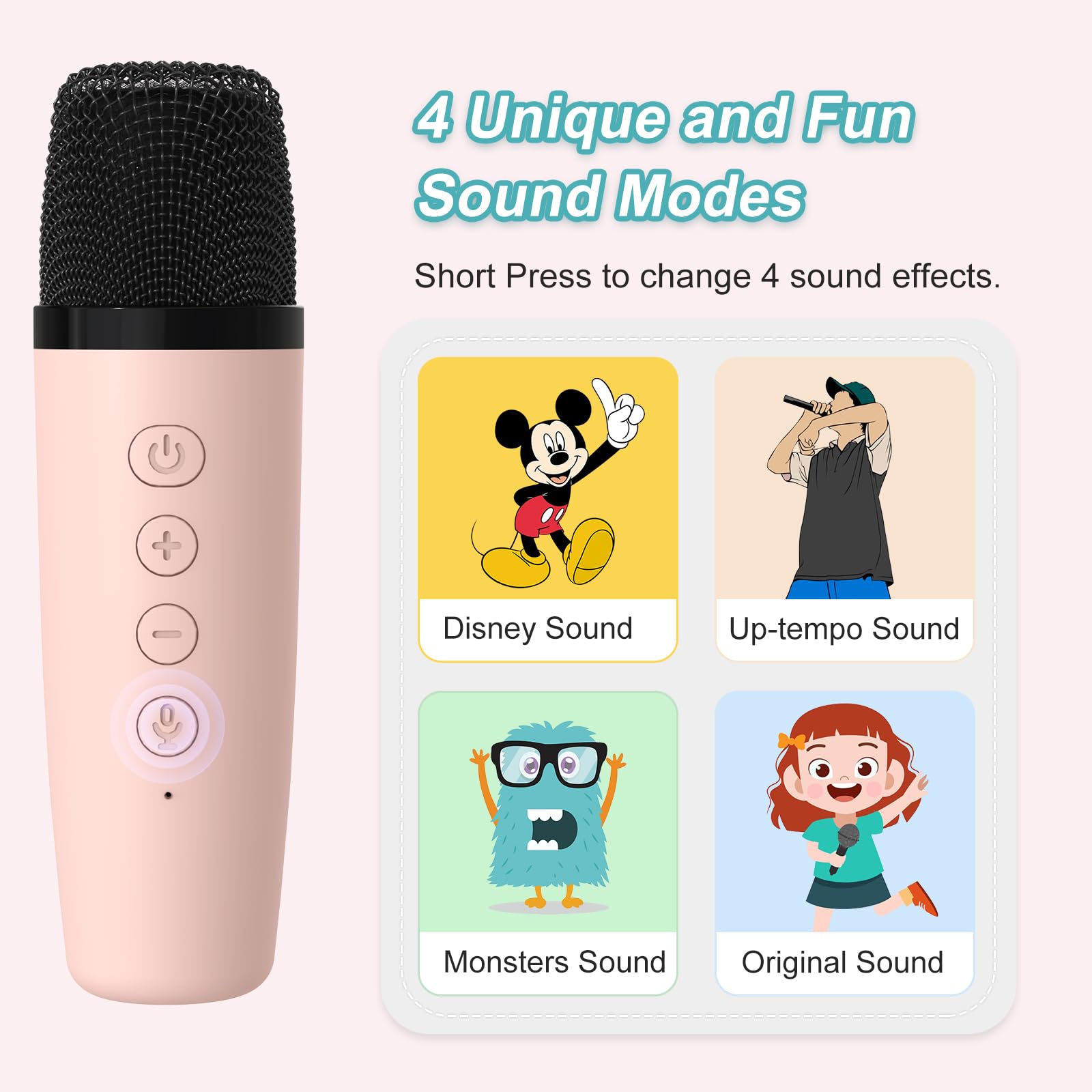 Foto 3 | Máquina De Karaoke Doss Kids Con 2 Micrófonos Bluetooth 5.3 - Venta Internacional