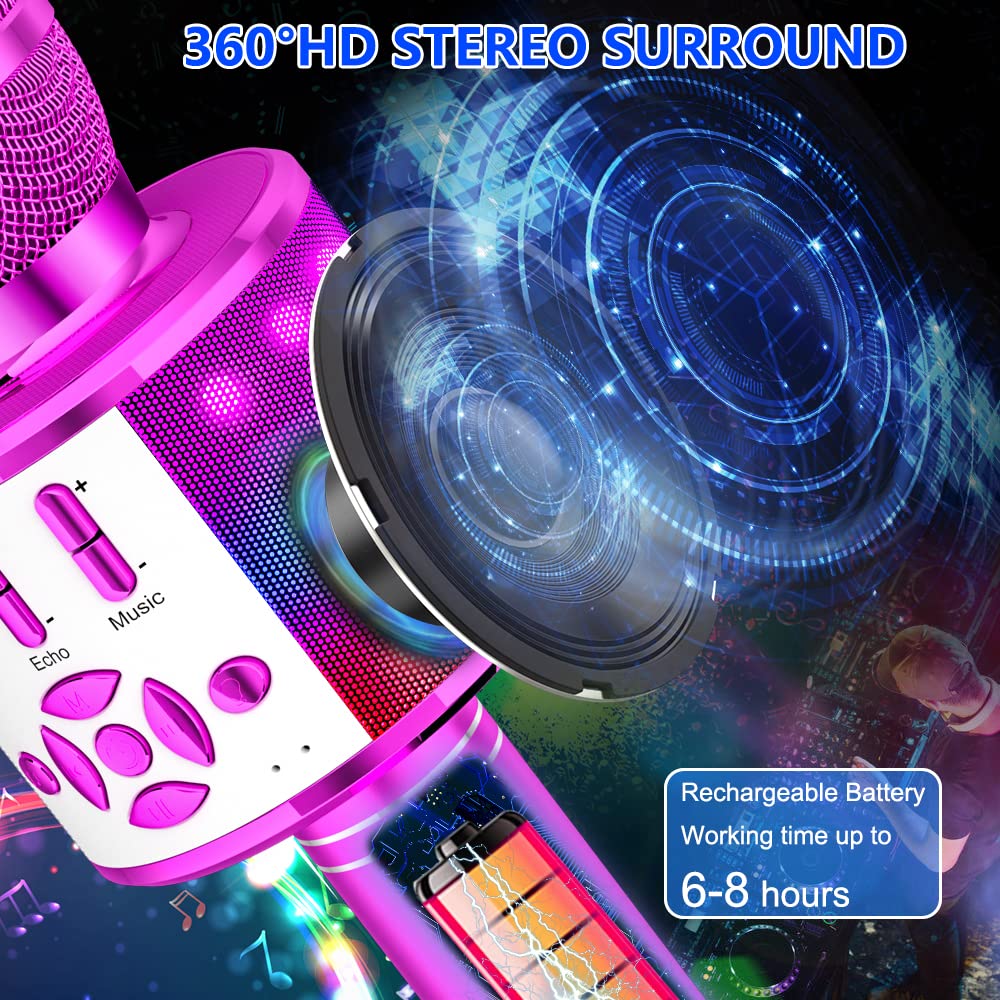 Foto 5 pulgar | Micrófono De Karaoke Amazmic Kids Bluetooth Inalámbrico Morado - Venta Internacional.