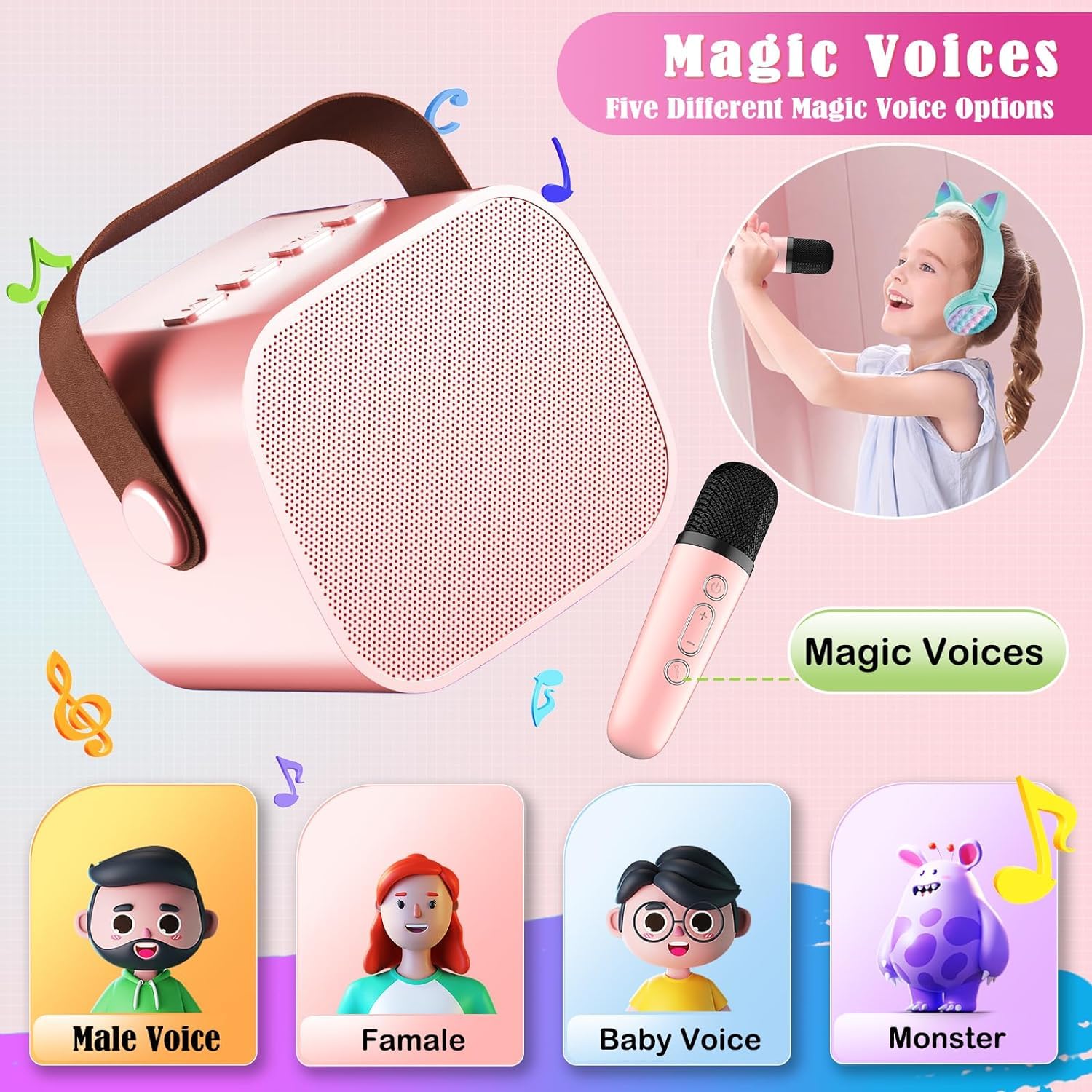 Foto 4 pulgar | Máquina De Karaoke Portátil Bluetooth Para Niños Con Micrófono - Venta Internacional.