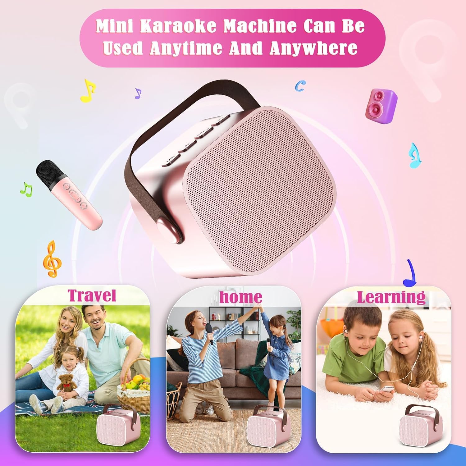 Foto 6 pulgar | Máquina De Karaoke Portátil Bluetooth Para Niños Con Micrófono - Venta Internacional.