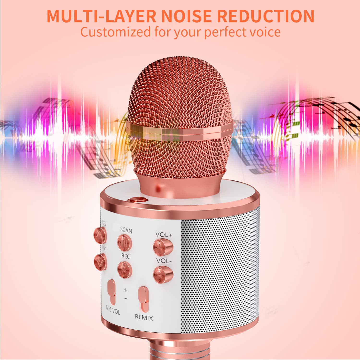 Foto 6 pulgar | Micrófono De Karaoke Giftmic Para Niños, Inalámbrico, Bluetooth, Oro Rosa - Venta Internacional.