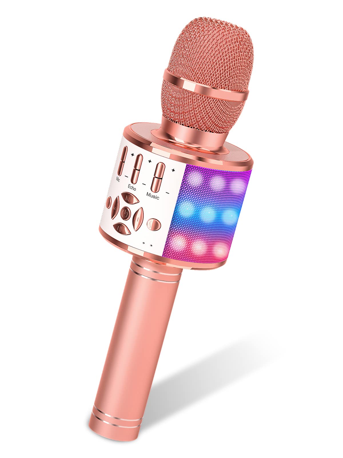 Foto 2 pulgar | Micrófono Para Karaoke Amazmic Inalámbrico Bluetooth Con Led En Oro Rosa - Venta Internacional.