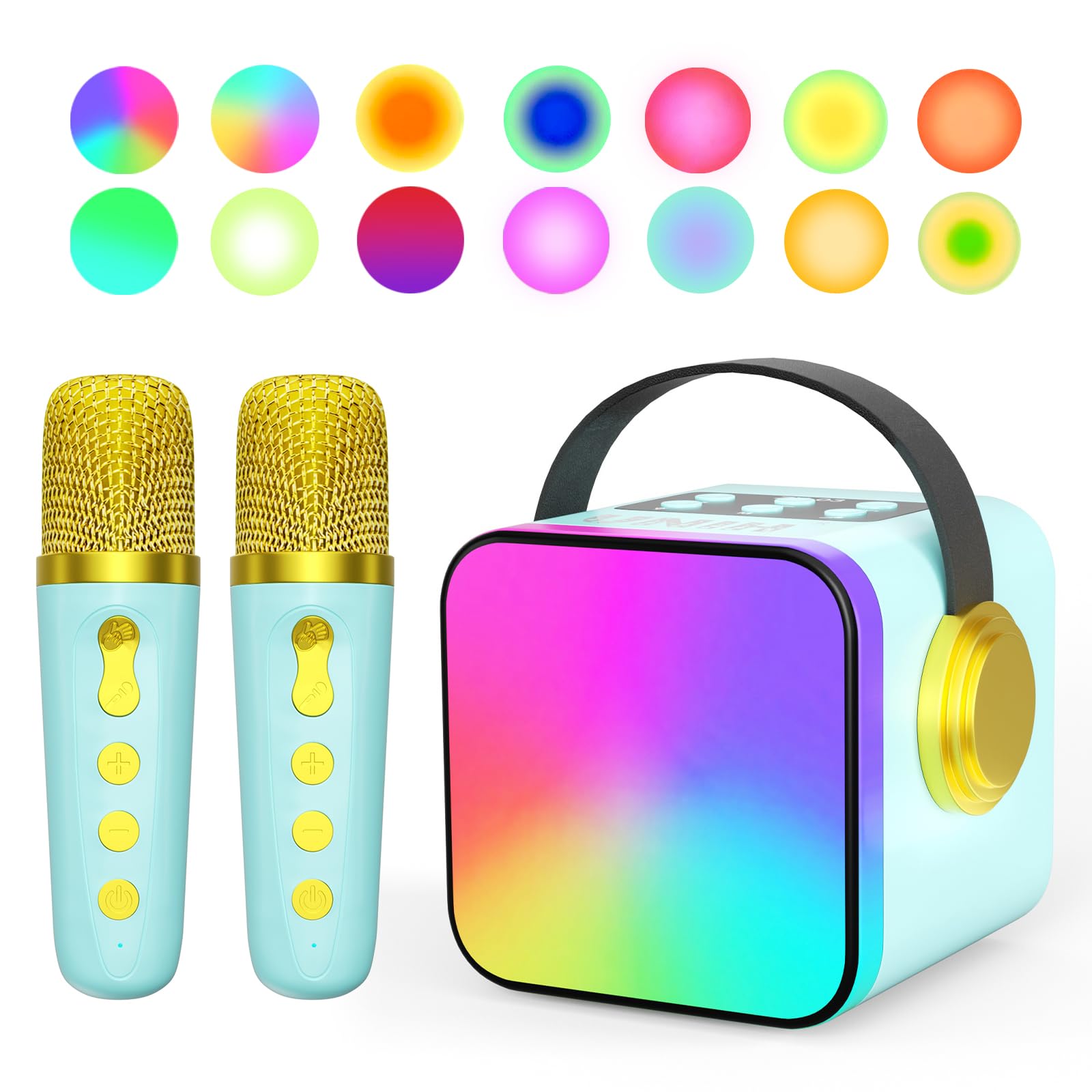 Máquina De Karaoke Unih Mini Con 2 Micrófonos Inalámbricos Bluetooth - Venta Internacional.