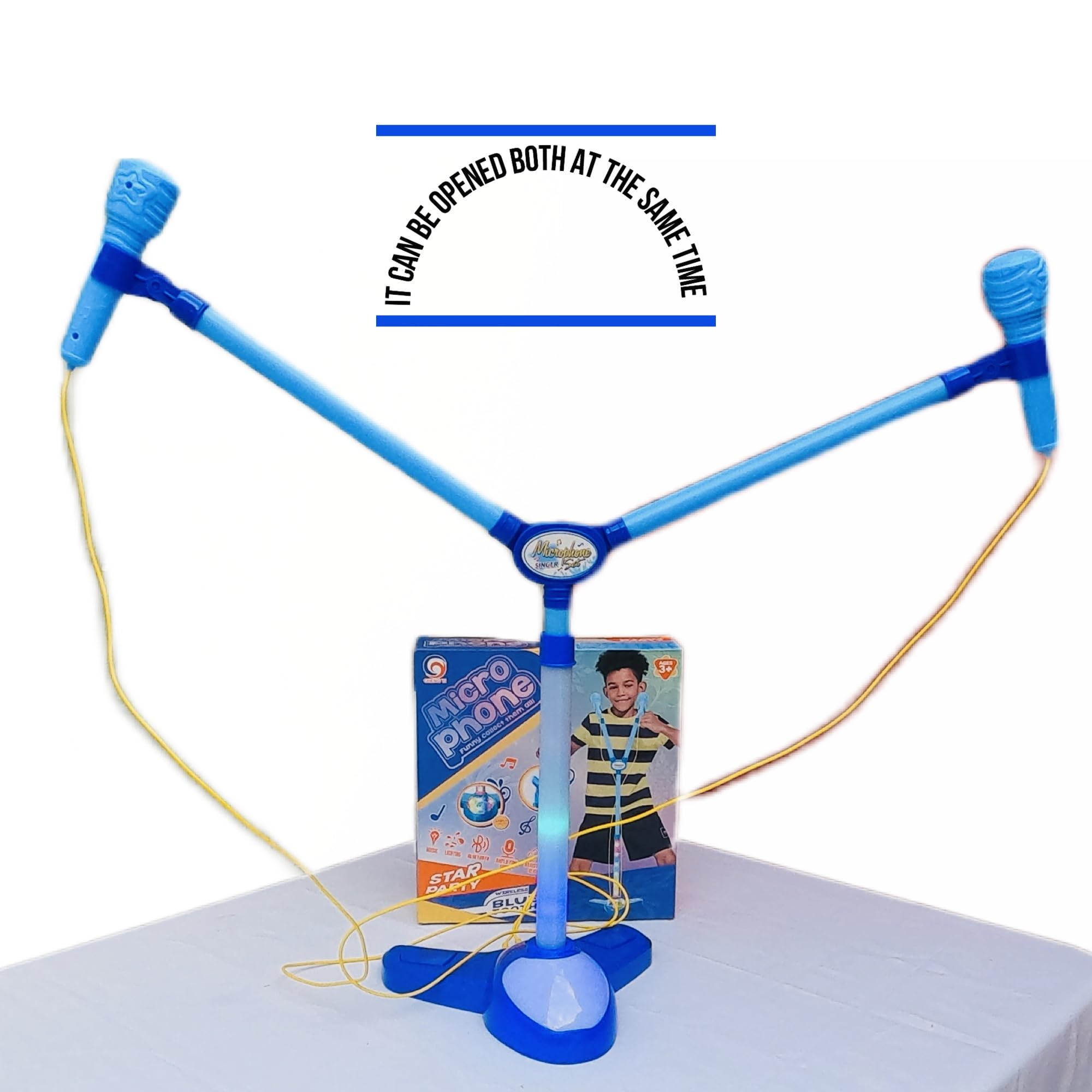 Foto 5 | Máquina De Karaoke Con Micrófono Bluetooth Para Niños Con Soporte Azul - Venta Internacional.