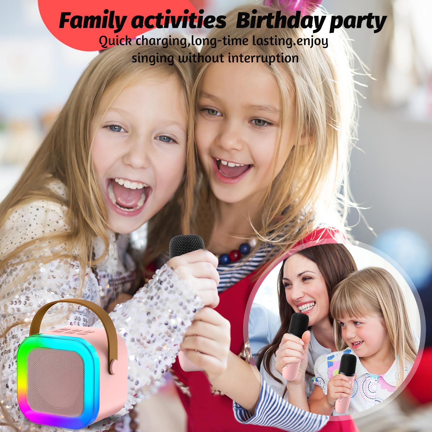 Foto 5 pulgar | Máquina De Micrófono De Karaoke De Juguete Outuvas Para Niños Y Niñas De 4 A 12 Años - Venta Internacional.