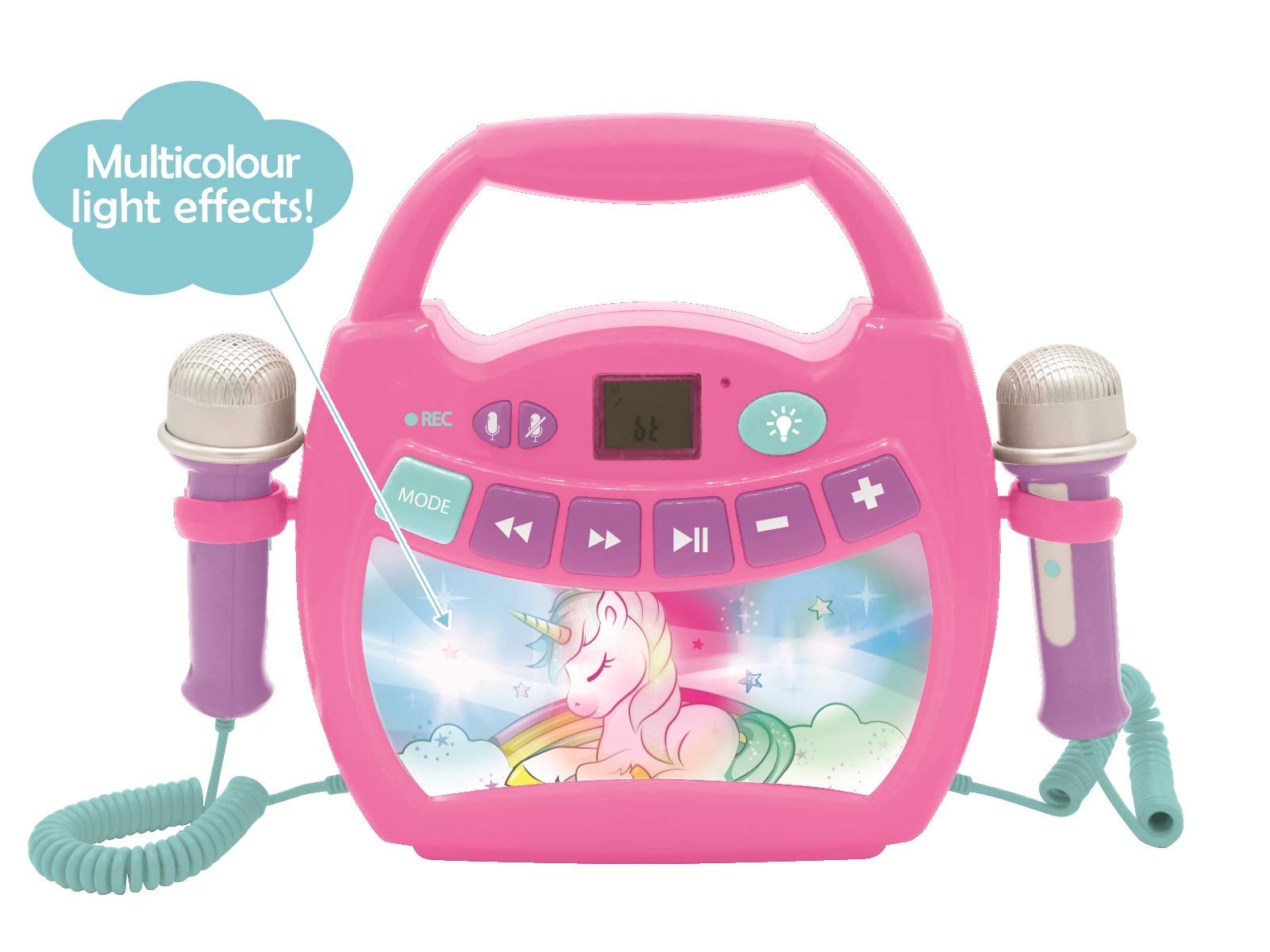 Foto 4 pulgar | Reproductor Digital Karaoke Lexibook Unicorn Con Micrófonos, Color Rosa - Venta Internacional.