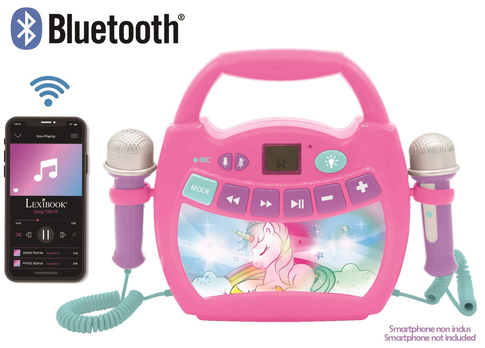 Foto 6 | Reproductor Digital Karaoke Lexibook Unicorn Con Micrófonos, Color Rosa - Venta Internacional.