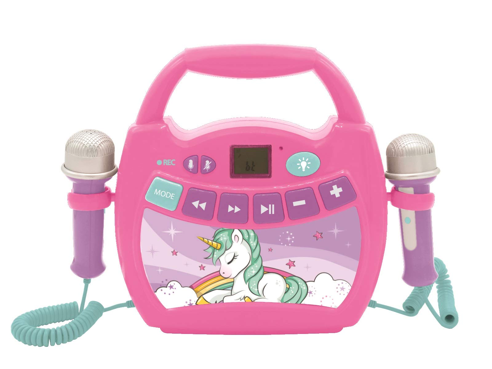 Foto 7 | Reproductor Digital Karaoke Lexibook Unicorn Con Micrófonos, Color Rosa - Venta Internacional.