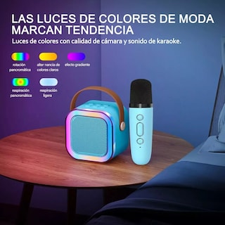 Foto 3 | Máquina De Karaoke Altavoz Bluetooth 2 Micrófonos Eo Safe Imports Esi-16075 Azul