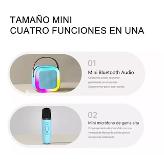 Foto 4 | Máquina De Karaoke Altavoz Bluetooth 2 Micrófonos Eo Safe Imports Esi-16075 Azul