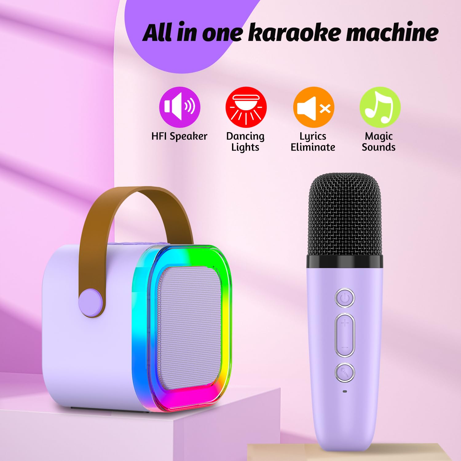 Foto 3 pulgar | Máquina De Micrófono De Karaoke De Juguete Outuvas Para Niños De 4 A 12 Años - Venta Internacional.