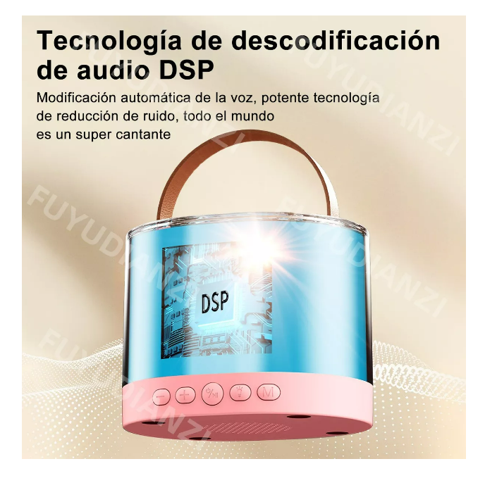 Foto 4 | 2 Micrófonos Karaoke + Bocina Bluetooth Portátil Para Niños Color Rosa Wünd