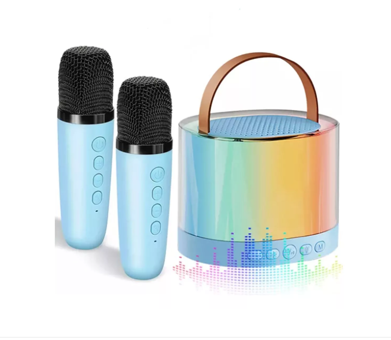 Foto 2 pulgar | 2 Micrófonos Karaoke + Bocina Bluetooth Portátil Para Niños Color Azul Wünd