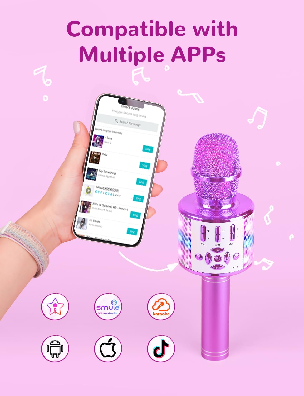 Foto 4 pulgar | Micrófono De Karaoke Amazmic Toys Para Niñas Y Niños De 3 A 10 Años - Venta Internacional.