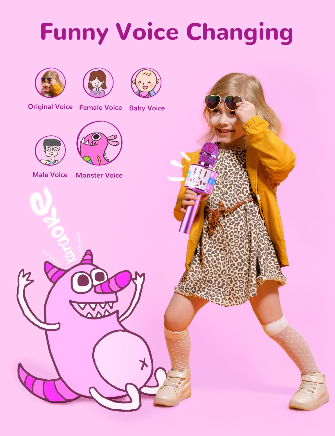 Foto 5 pulgar | Micrófono De Karaoke Amazmic Toys Para Niñas Y Niños De 3 A 10 Años - Venta Internacional.