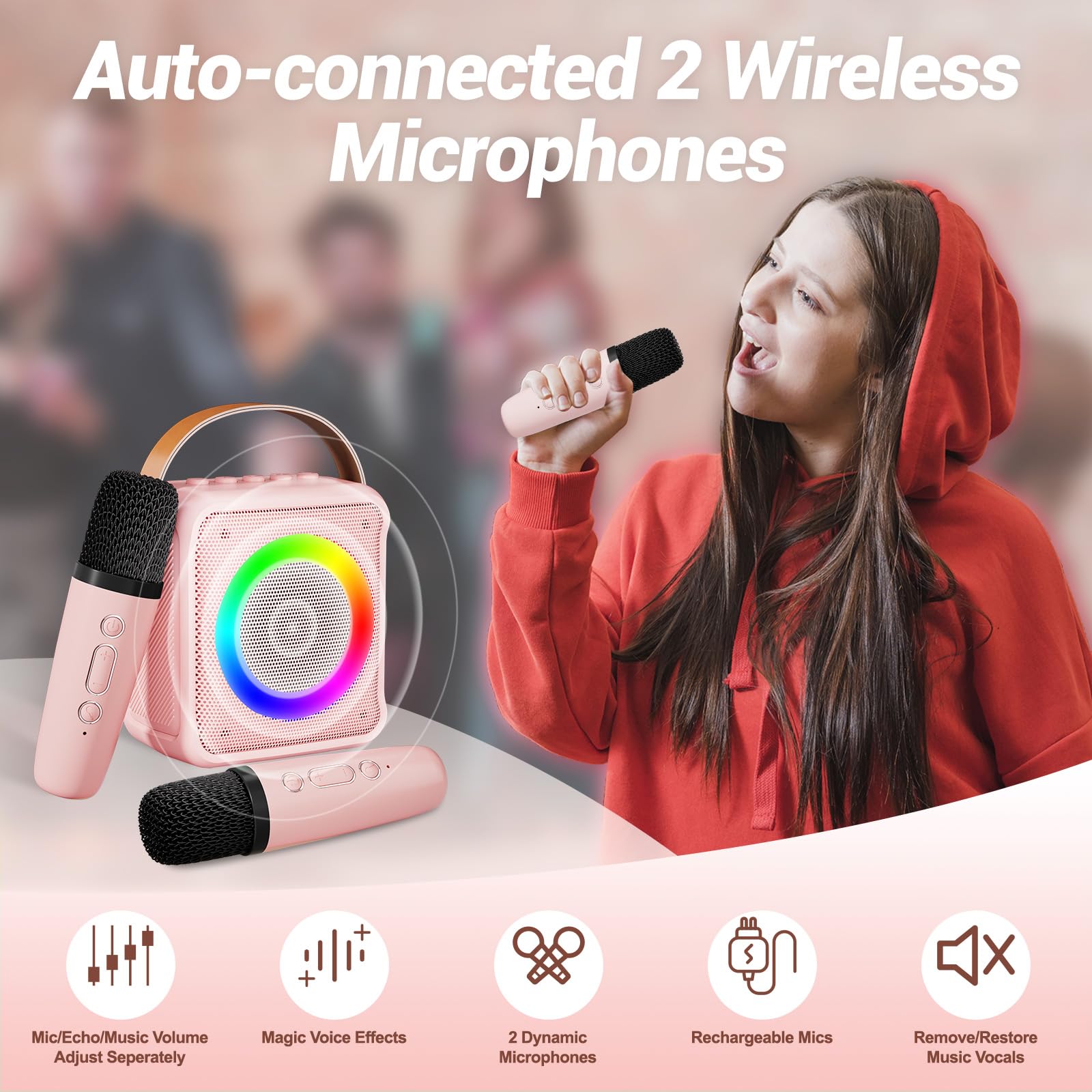 Foto 8 pulgar | Máquina De Micrófono De Karaoke Ankuka Toys Para Niñas De 4 A 12 Años - Venta Internacional.