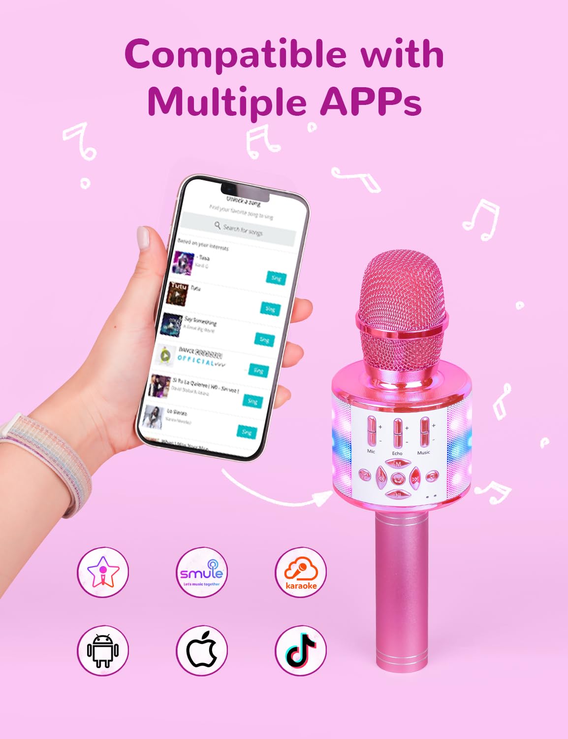 Foto 4 pulgar | Micrófono De Karaoke Amazmic Toys Para Niñas Y Niños De 3 A 10 Años - Venta Internacional.