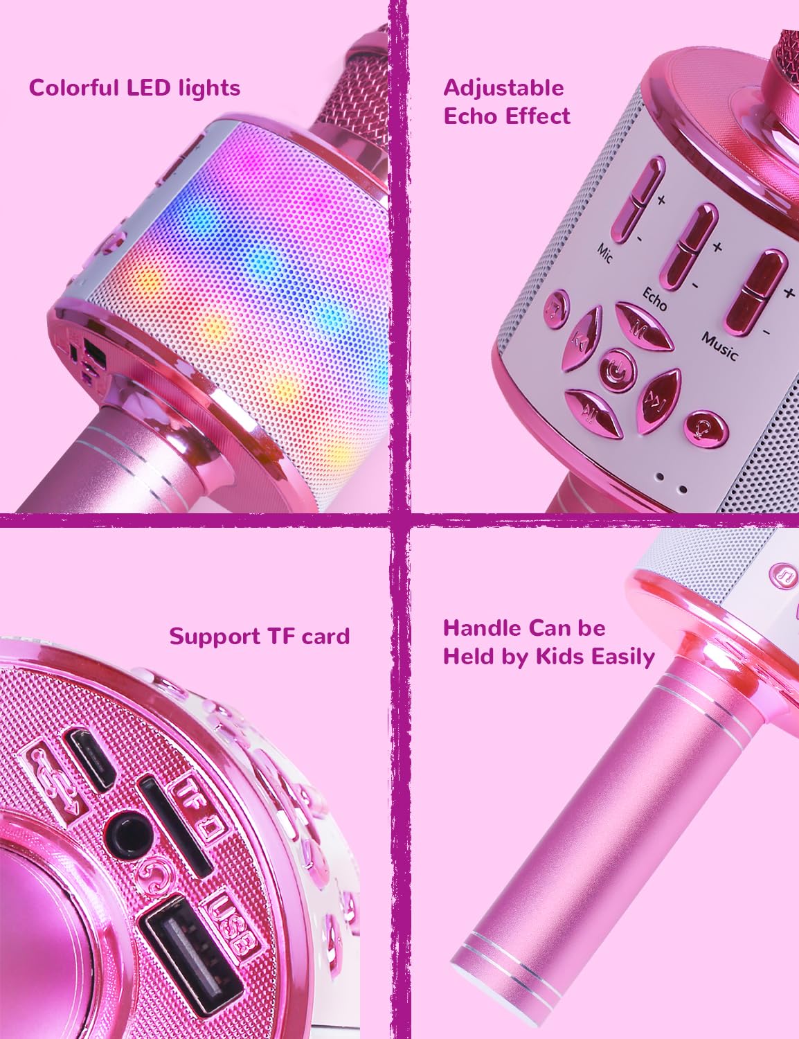 Foto 5 pulgar | Micrófono De Karaoke Amazmic Toys Para Niñas Y Niños De 3 A 10 Años - Venta Internacional.