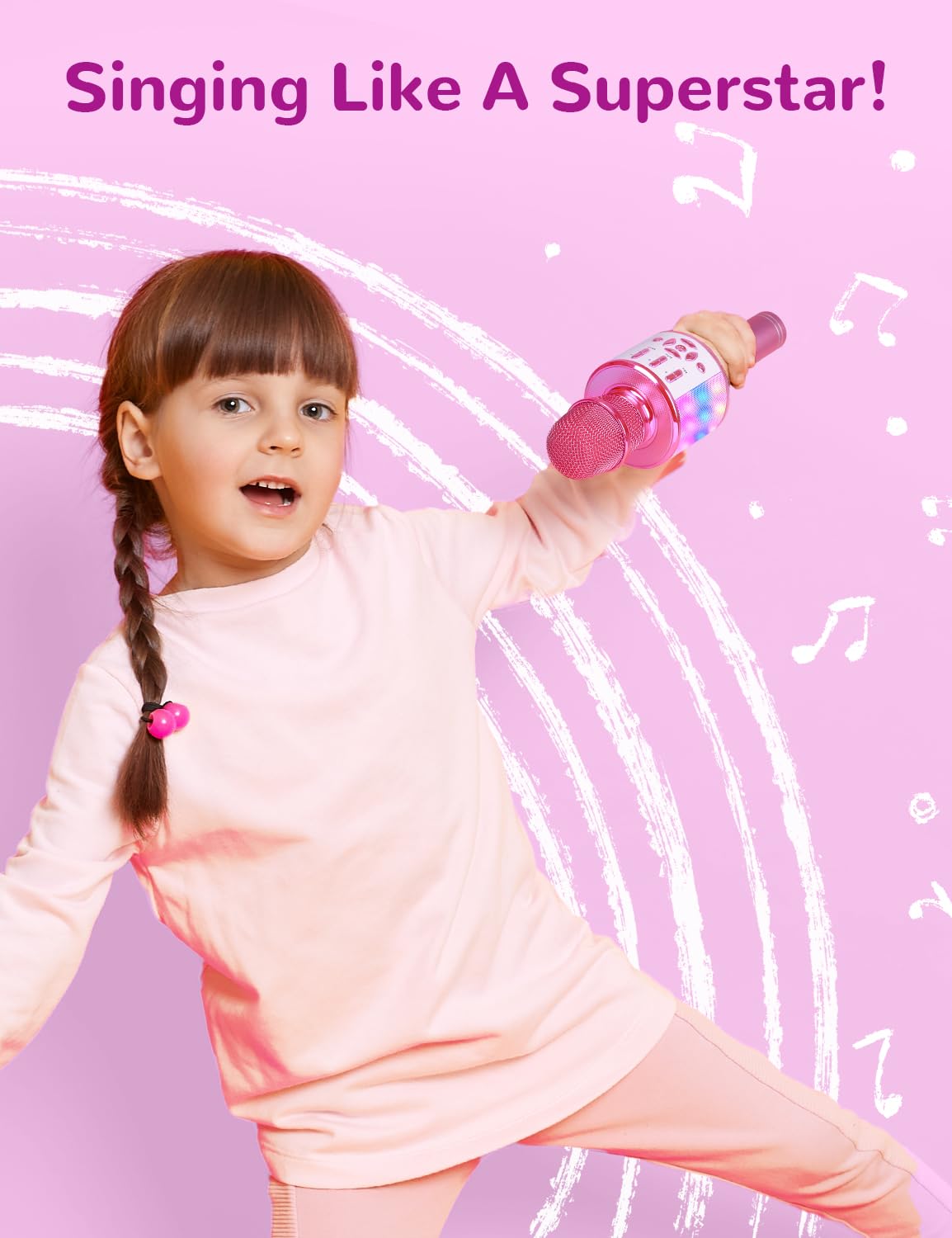Foto 8 pulgar | Micrófono De Karaoke Amazmic Toys Para Niñas Y Niños De 3 A 10 Años - Venta Internacional.