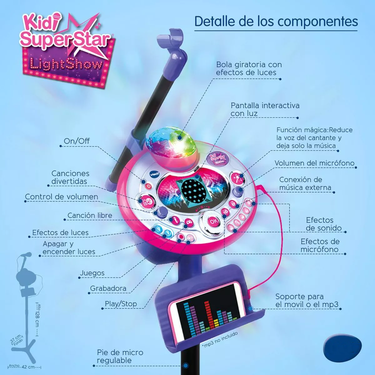 Foto 6 pulgar | Karaoke Vtech Niños Infantil Super Star  Morado