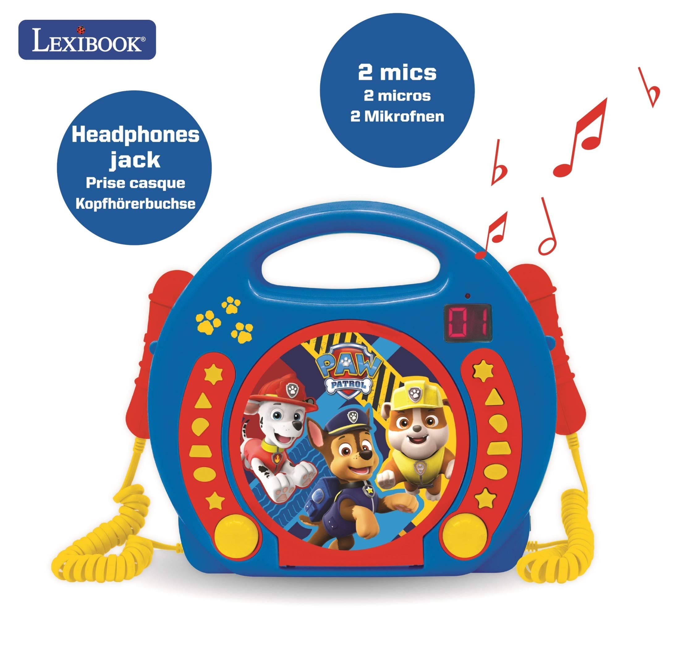 Foto 7 pulgar | Reproductor de Cd Karaoke Lexibook Paw Patrol Chase Marshall Con 2 Micrófonos - Venta Internacional