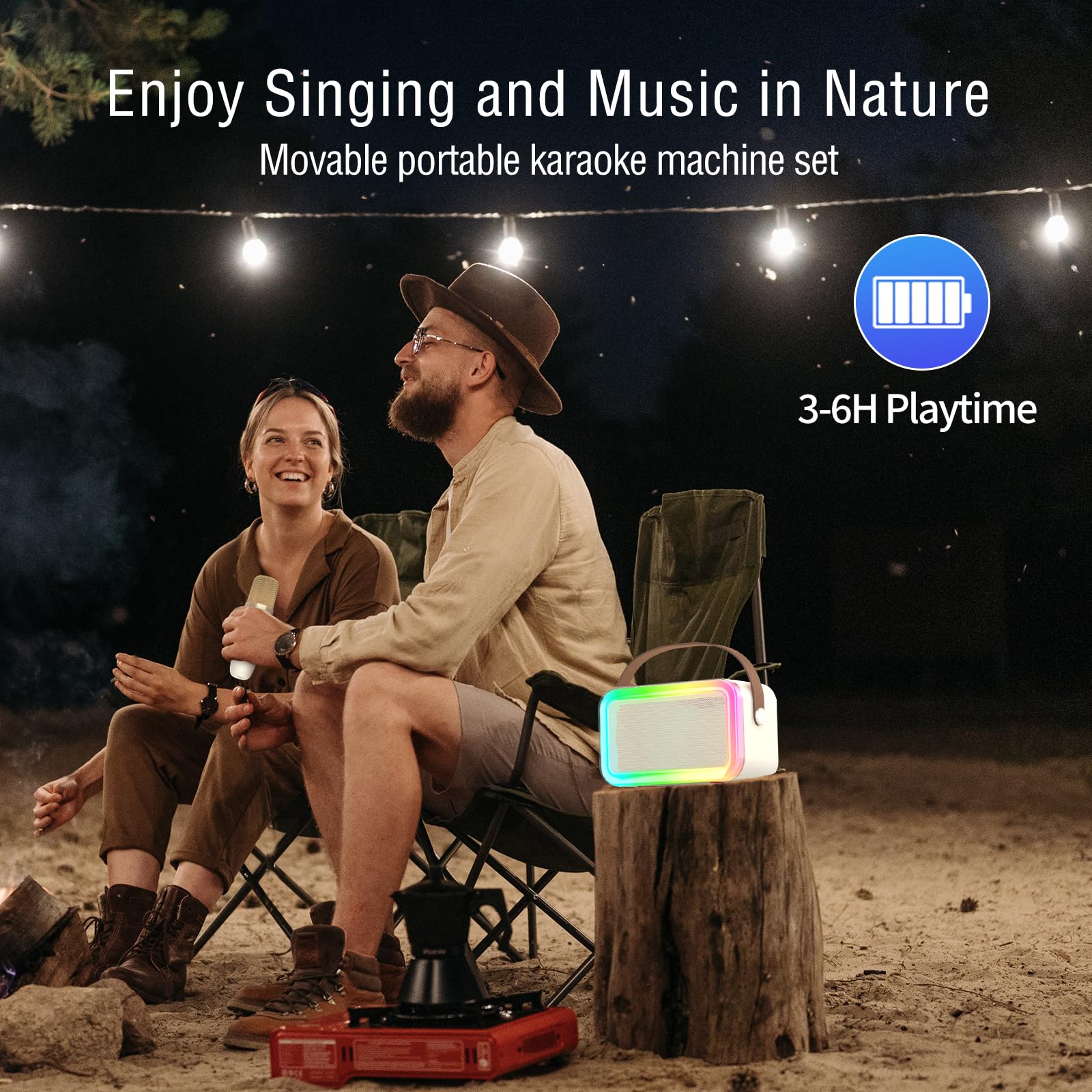 Foto 5 | Máquina De Karaoke Meguo M11 Con 2 Micrófonos Inalámbricos Bluetooth - Venta Internacional.