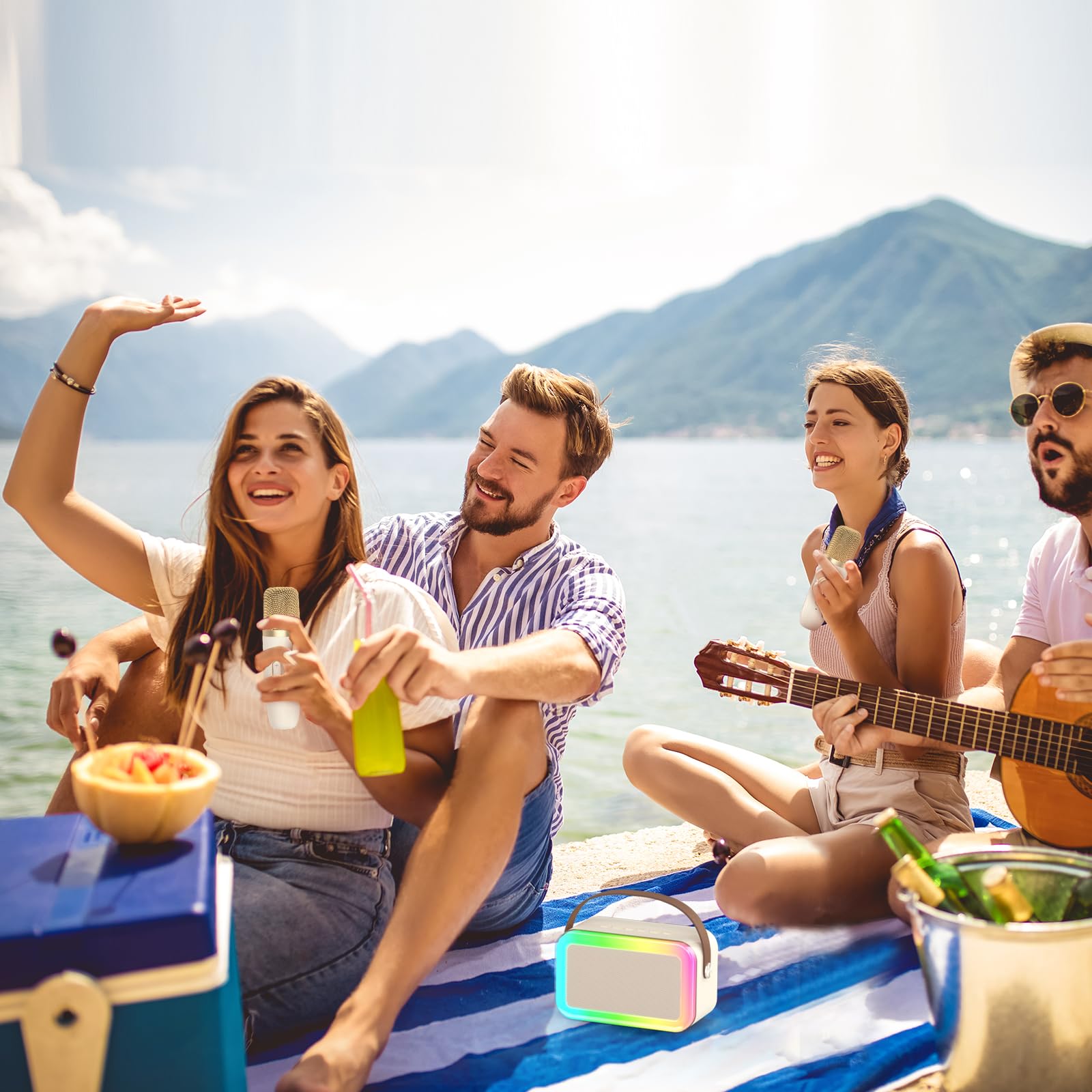 Foto 7 pulgar | Máquina De Karaoke Meguo M11 Con 2 Micrófonos Inalámbricos Bluetooth - Venta Internacional.