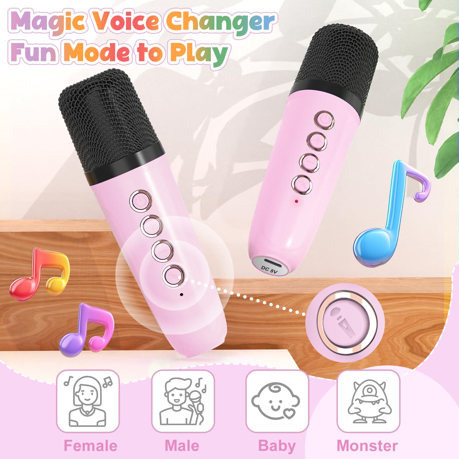 Foto 3 | Máquina De Karaoke Flueston Mini Con 2 Micrófonos Inalámbricos - Venta Internacional.