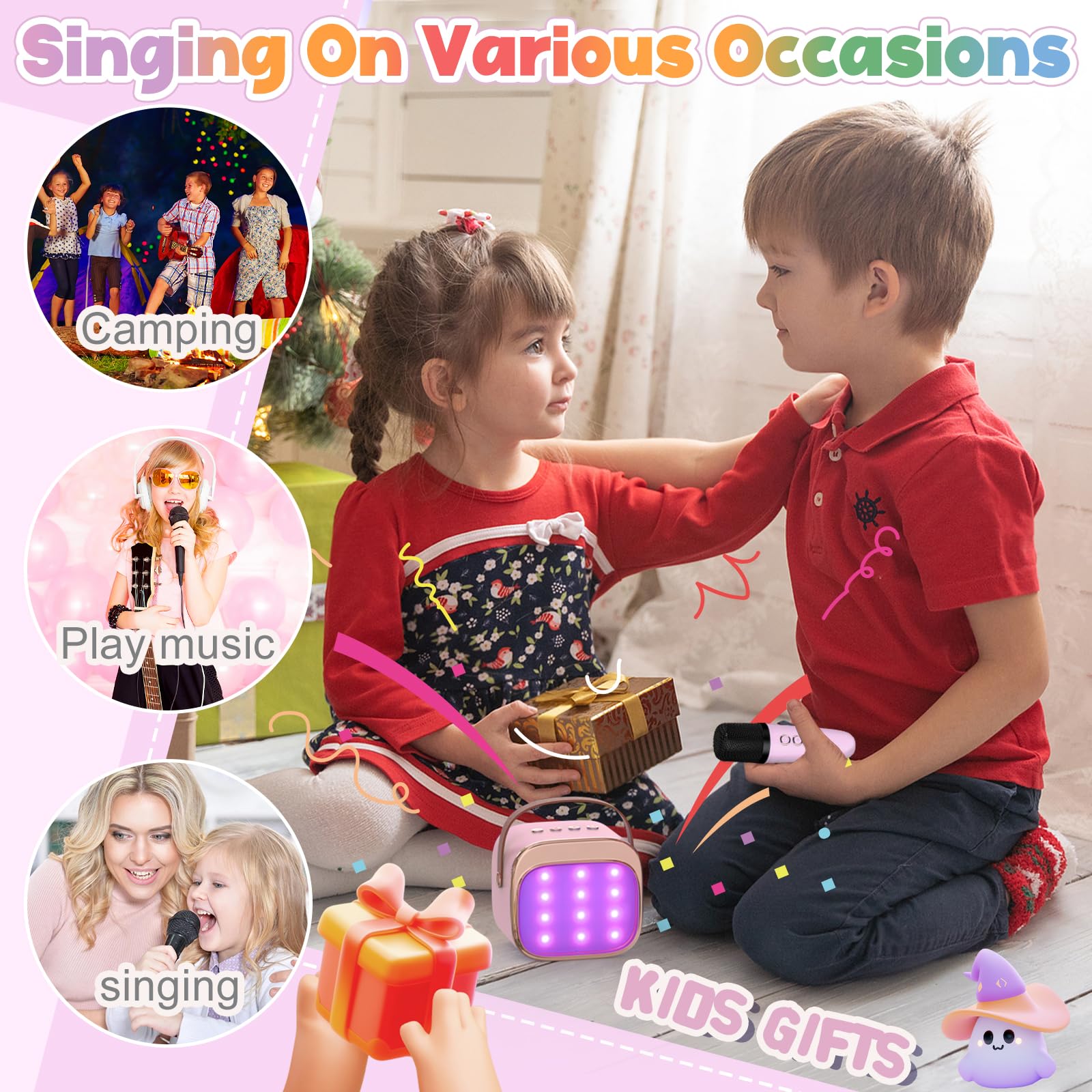 Foto 7 | Máquina De Karaoke Flueston Mini Con 2 Micrófonos Inalámbricos - Venta Internacional.