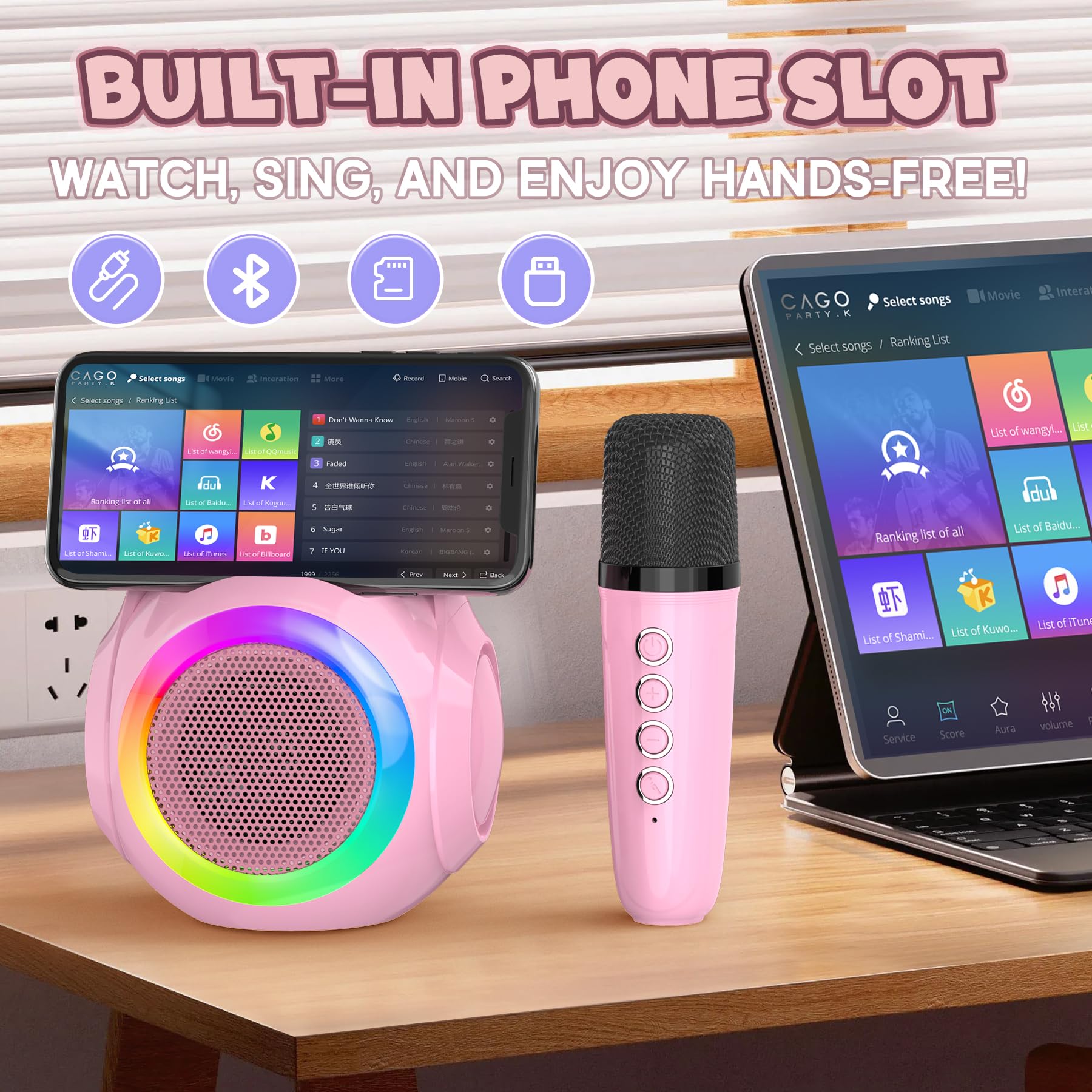 Foto 6 pulgar | Máquina De Karaoke Hockvill Mini Para Niños Con Micrófono Bluetooth - Venta Internacional.
