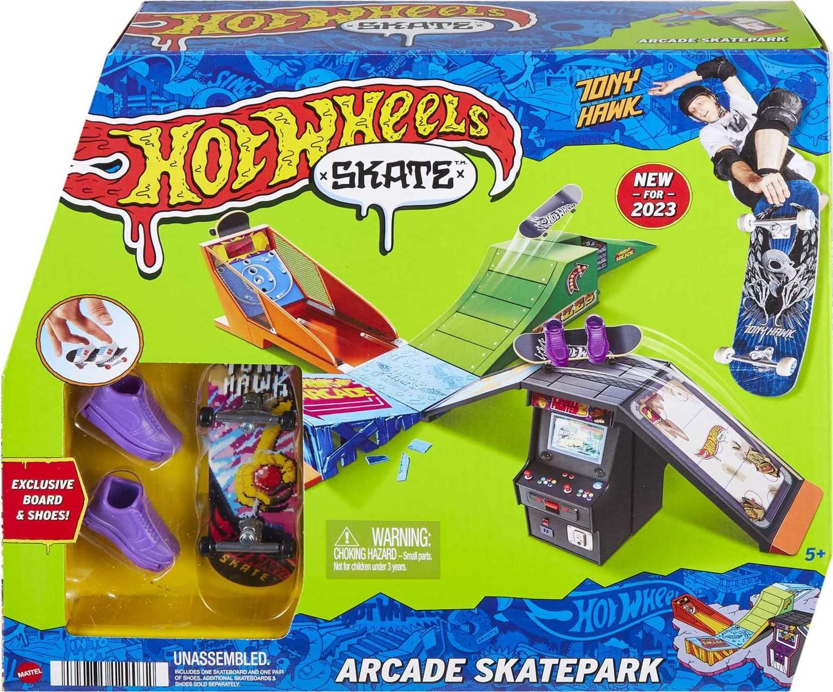 Foto 7 pulgar | Venta Internacional - Set de Juego Skate Arcade Skatepark Hot Wheels Tony Hawk Patinetas de Dedos