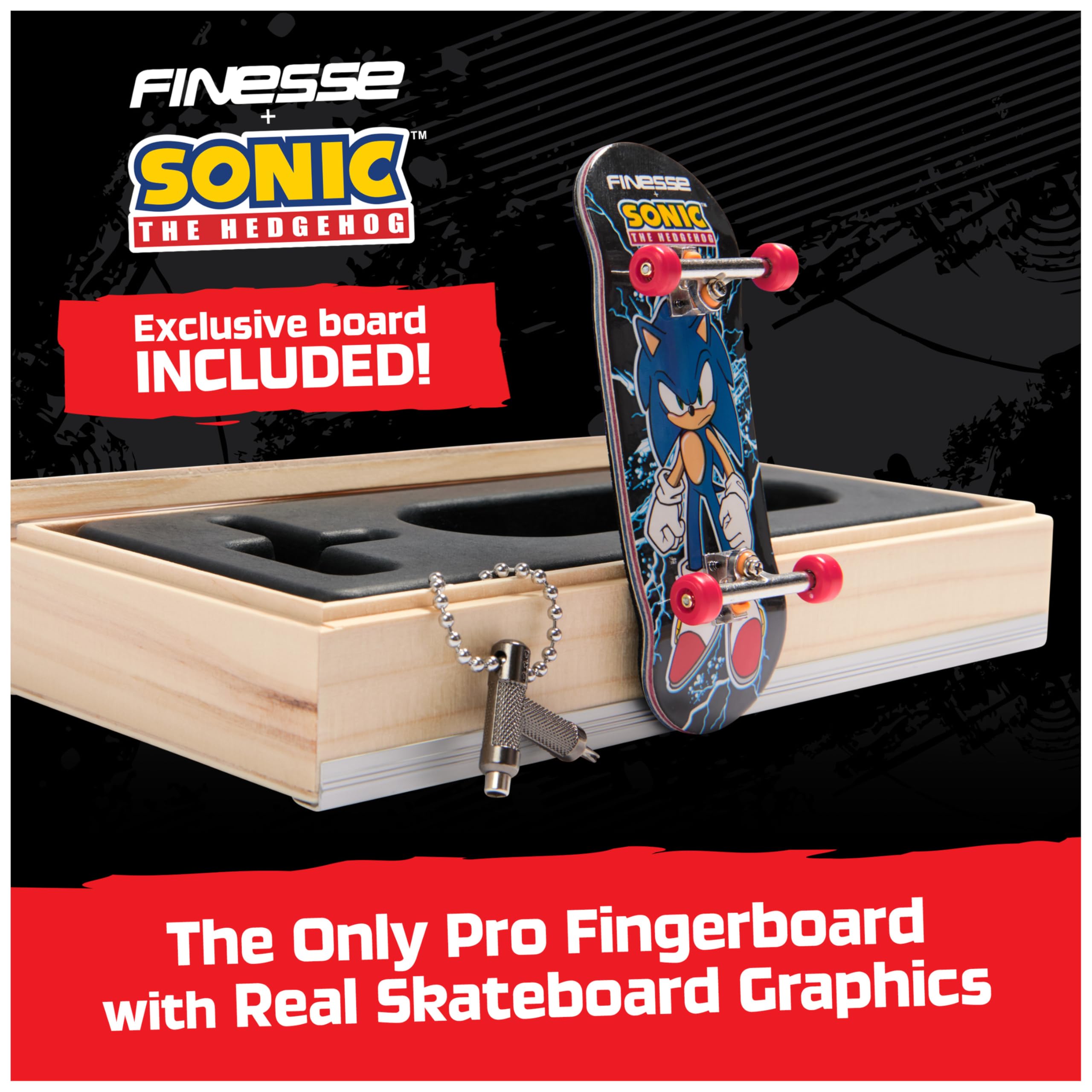 Foto 3 pulgar | Finger Board Tech Deck Finesse X Sonic The Hedgehog Pro Series - Venta Internacional.