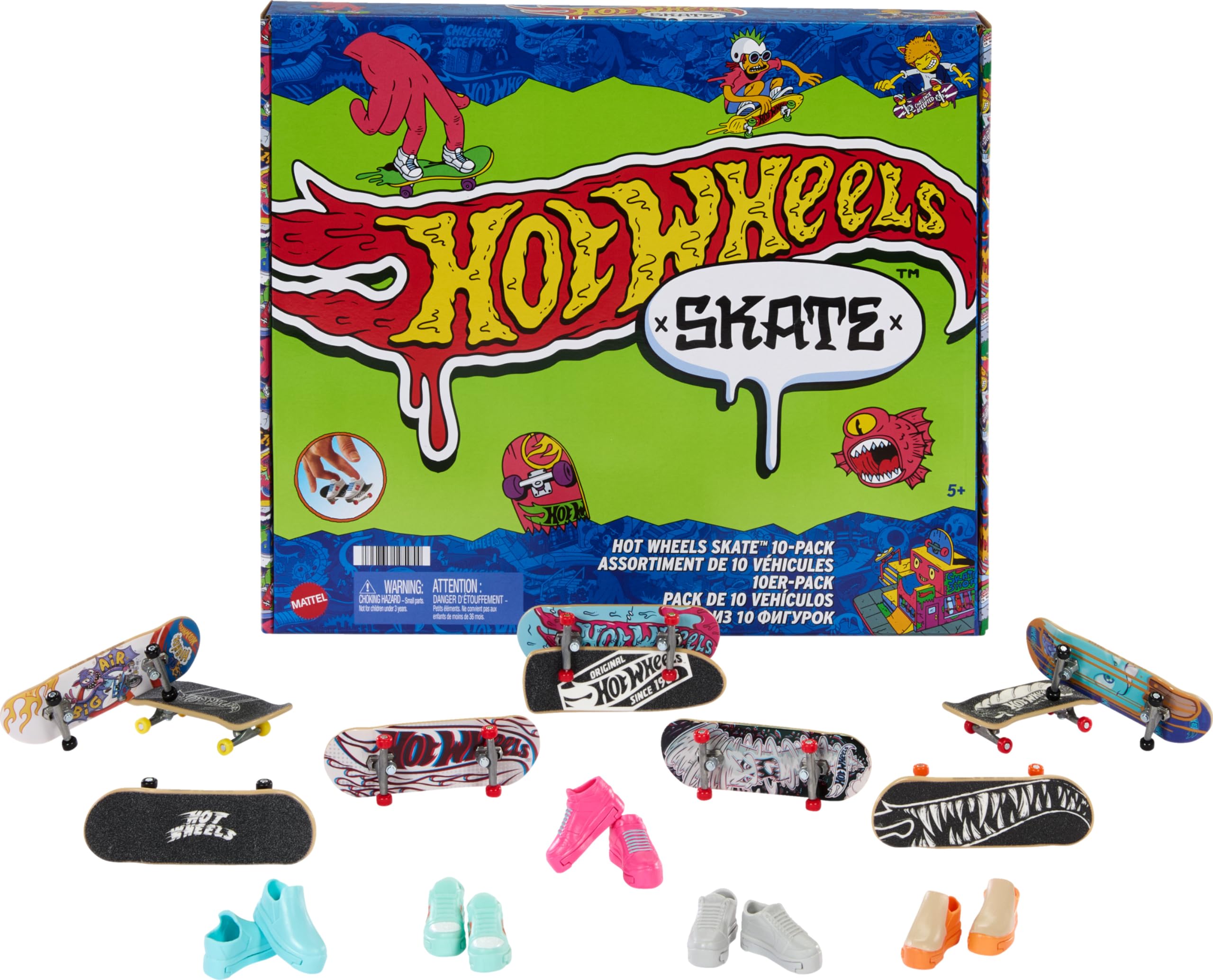 Set De Diapasones Para Skate Hot Wheels, Paquete De 10 Con 5 Pares De Zapatos - Venta Internacional.