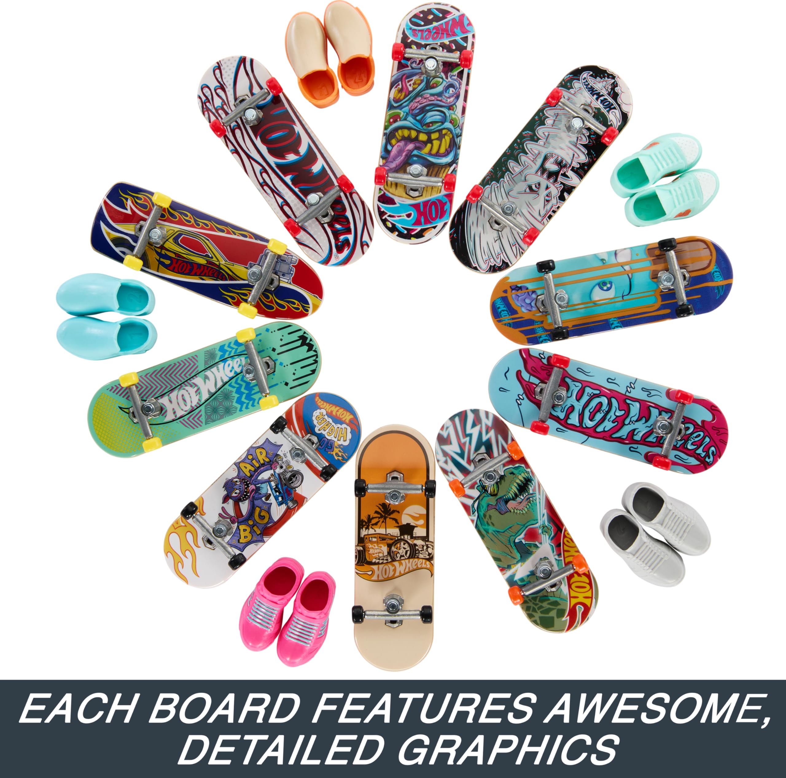 Foto 5 pulgar | Set De Diapasones Para Skate Hot Wheels, Paquete De 10 Con 5 Pares De Zapatos - Venta Internacional.