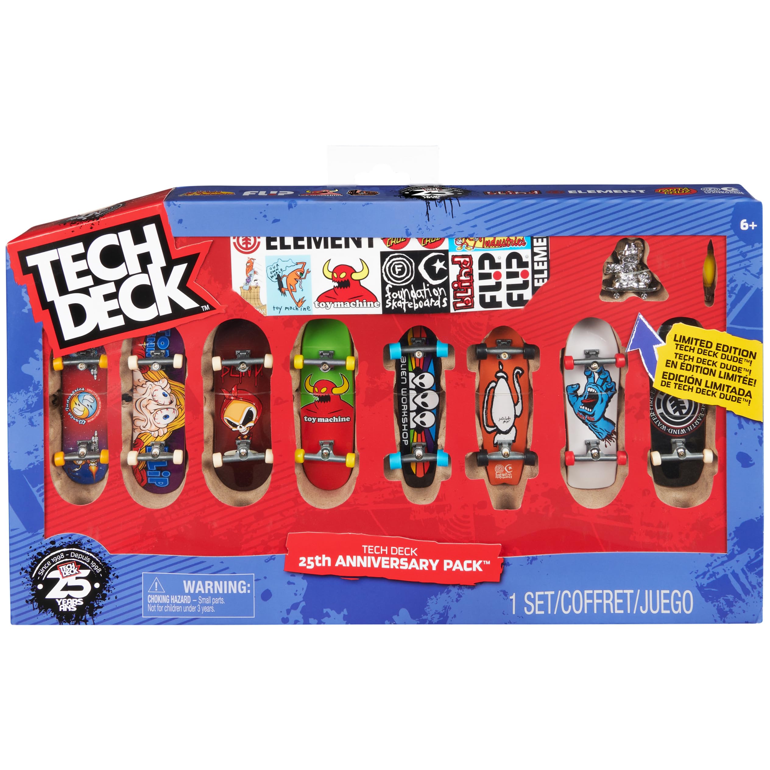 Pack De 8 Mazos Tecnológicos Para 25 Aniversario De Fingerboards Con Figura 6+ - Venta Internacional.