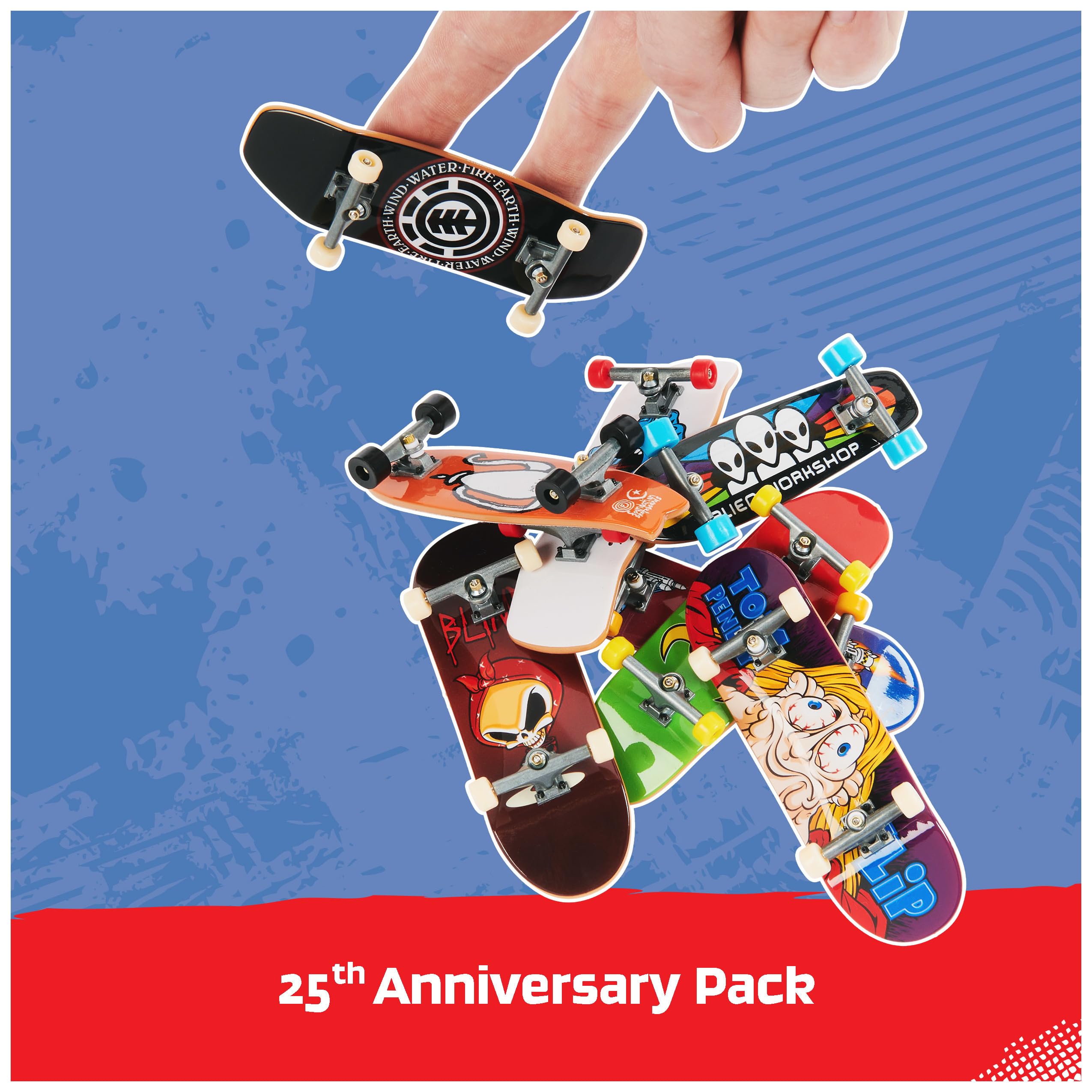 Foto 7 pulgar | Pack De 8 Mazos Tecnológicos Para 25 Aniversario De Fingerboards Con Figura 6+ - Venta Internacional.