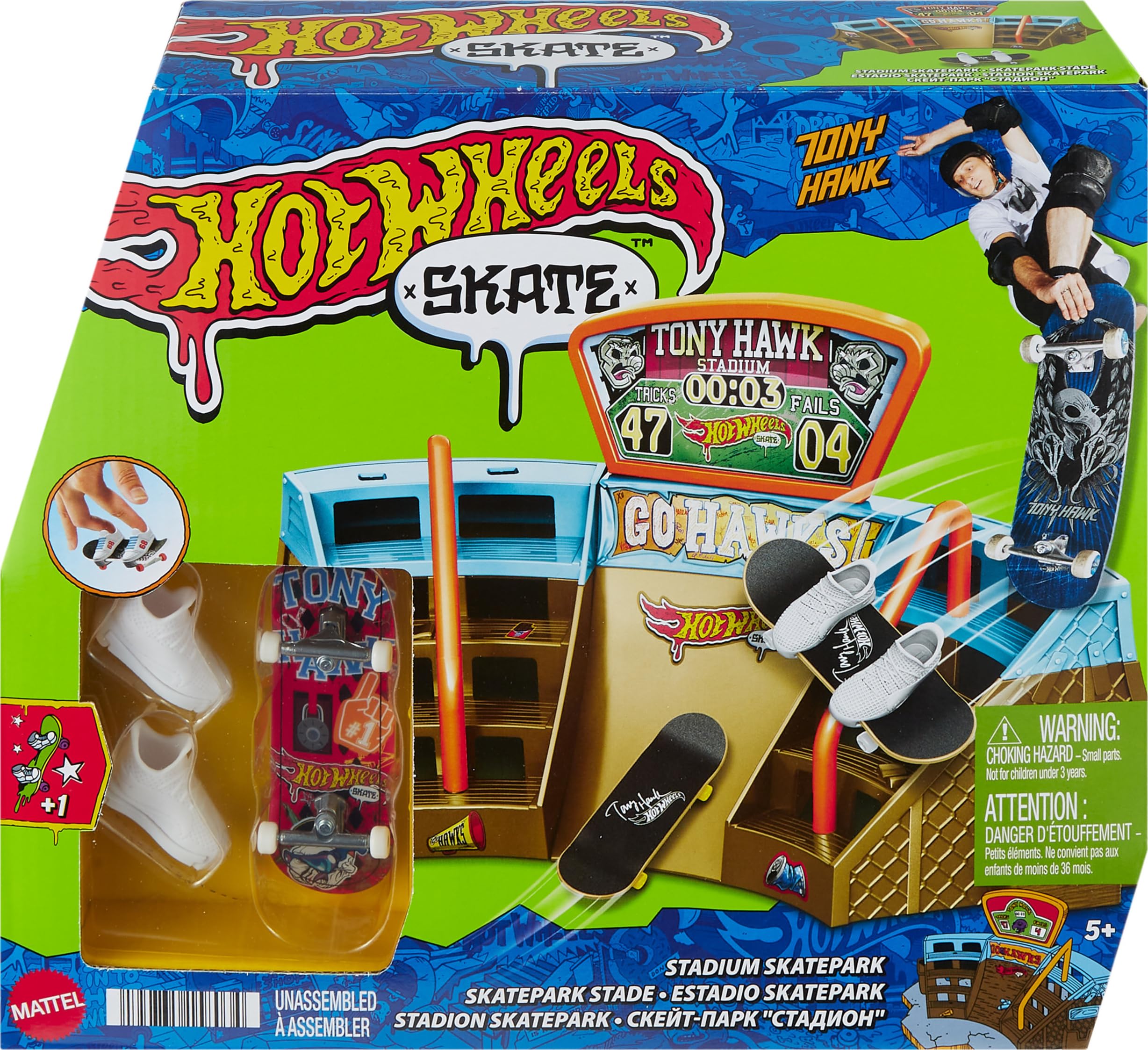 Set De Juego Hot Wheels Tony Hawk Para Estadio De Patinaje Con Diapasón - Venta Internacional.