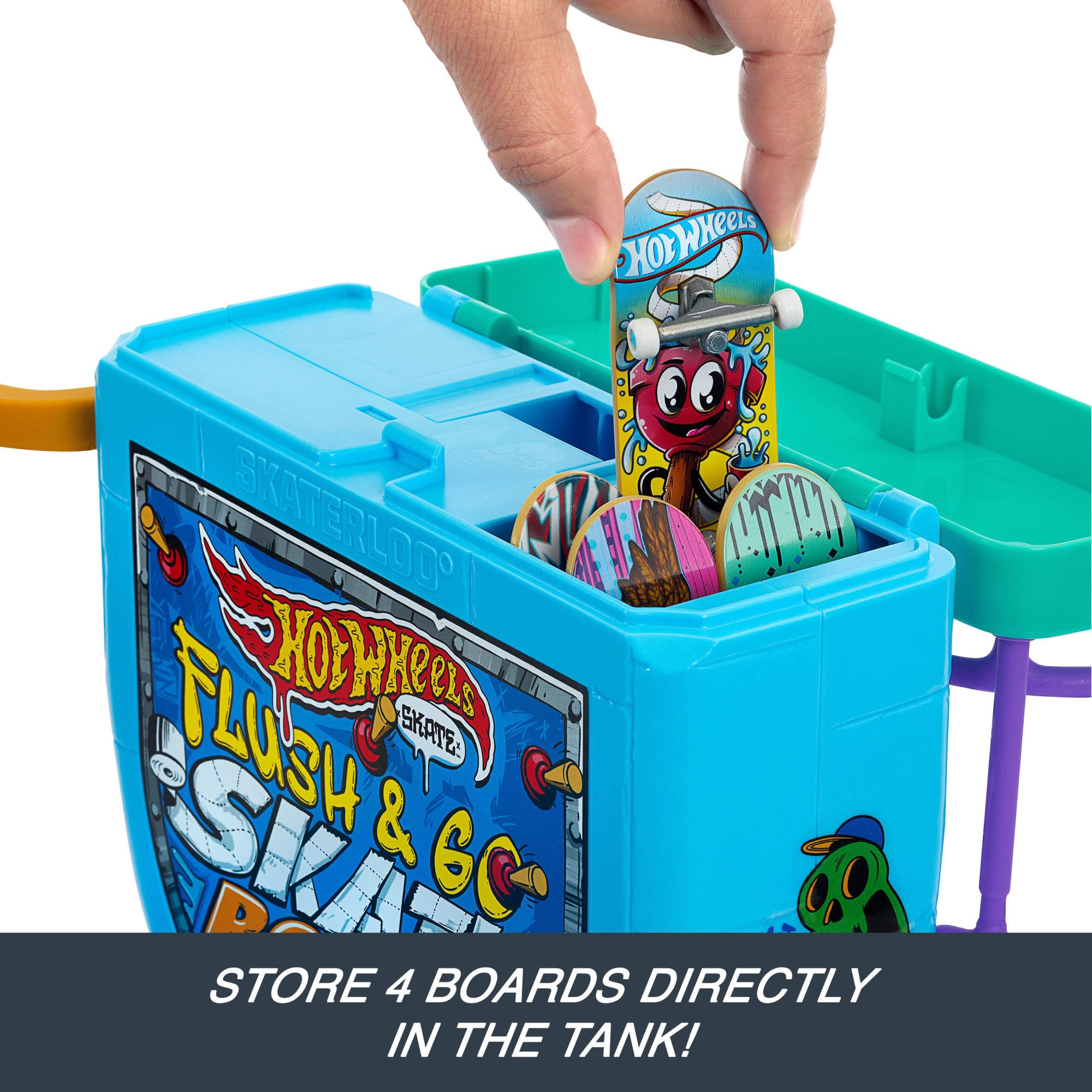 Foto 6 pulgar | Set De Inodoro Skate Fingerboard Hot Wheels - Venta Internacional.