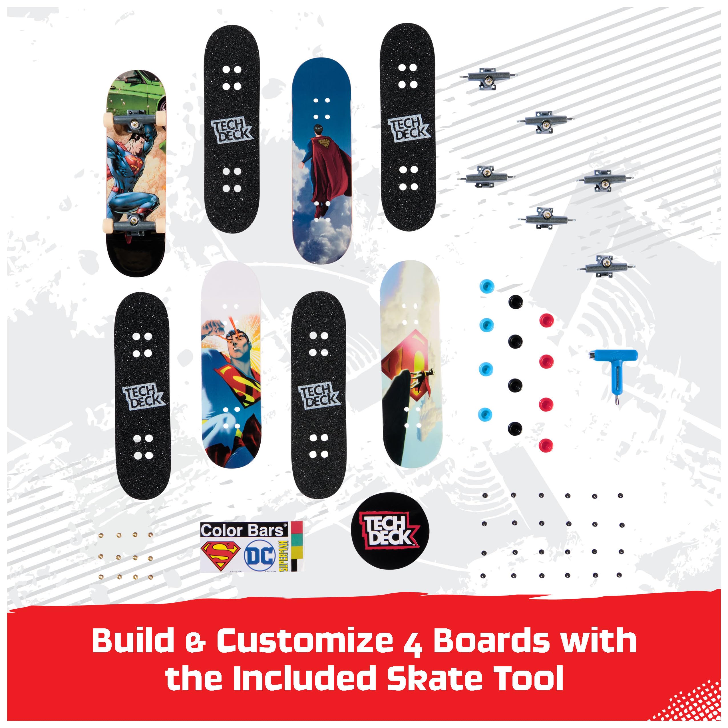 Foto 4 pulgar | Mini Monopatines Tech Deck Ultra Dlx, Paquete De 4 Unidades Dc Superman - Venta Internacional.