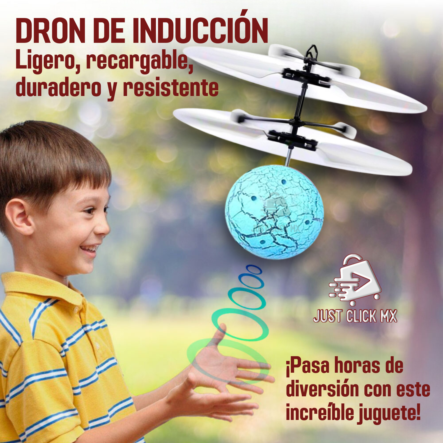 Foto 2 | Minidrón Volador por Inducción JustClick MX Pony Azul