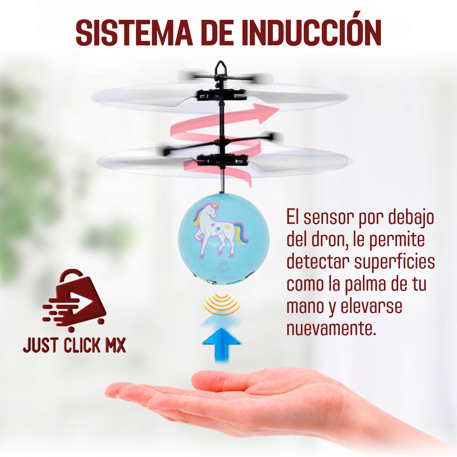 Foto 3 | Minidrón Volador por Inducción JustClick MX Pony Azul