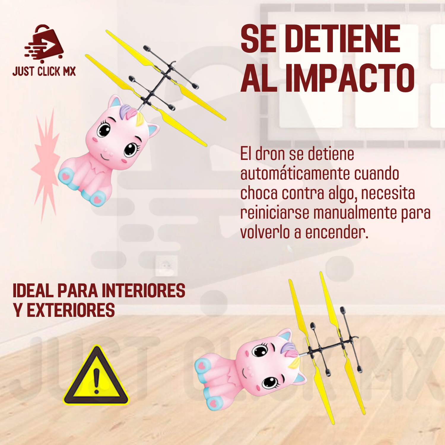 Foto 4 | Minidrón Volador por Inducción JustClick MX Pony Azul